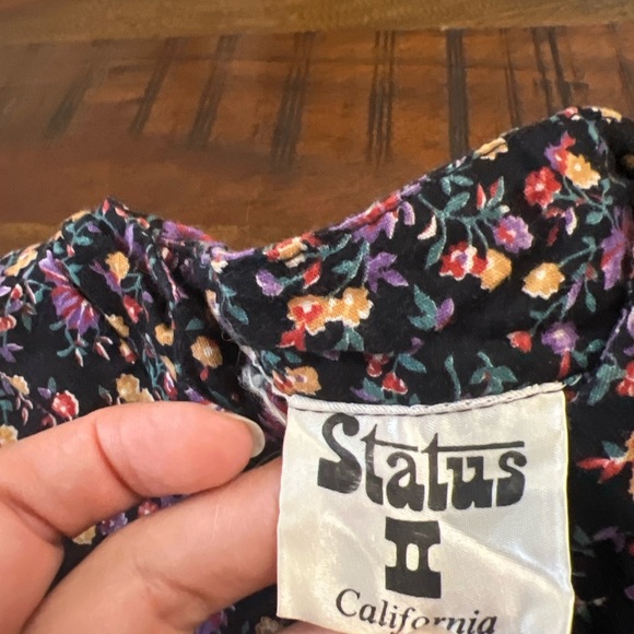 Vintage Status II California Floral Zip-Front Dress – Size M/L - Picture 3 of 4